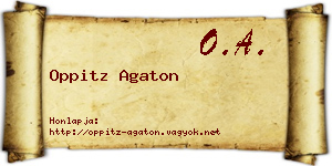 Oppitz Agaton névjegykártya
